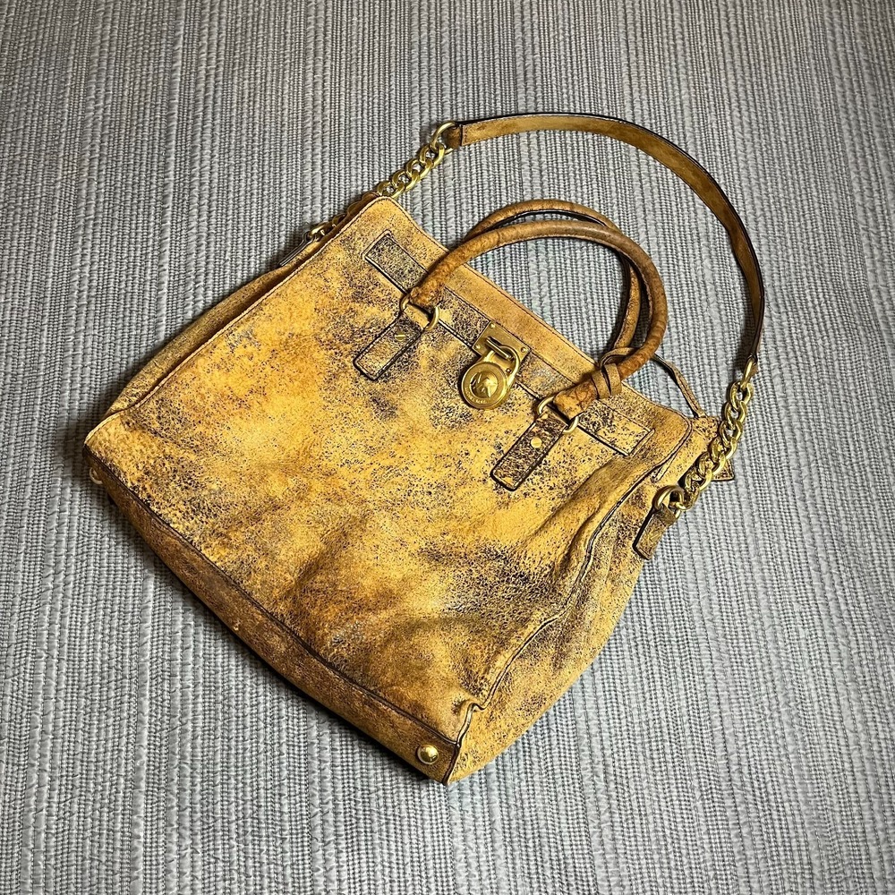 Michael Kors East West Hampton Tote Bag MK Signatureโ Canvas Brown Shoulder Bag
